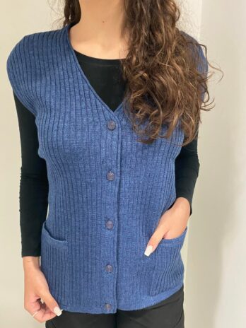 Γιλέκο γυναικείο μάλλινο κάθετη γραμμή