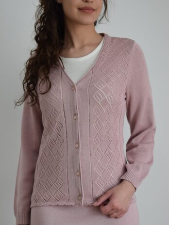 Ζακέτα βαμβακερή με μακρύ μανίκι τρυπητή